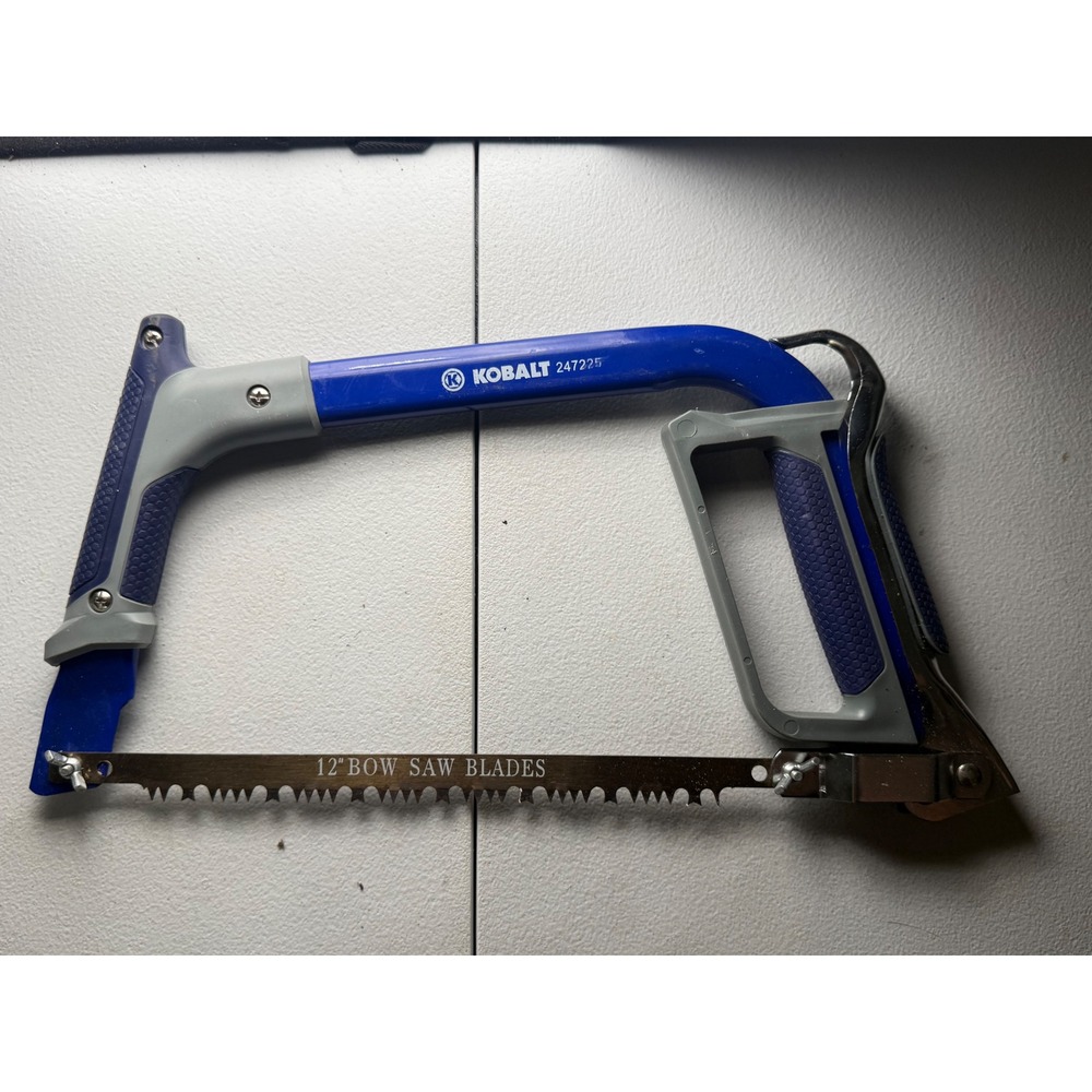 Kobalt 247225 12 Inch Bow Saw Blade Hacksaw Frame Blue Gray Hand Saw